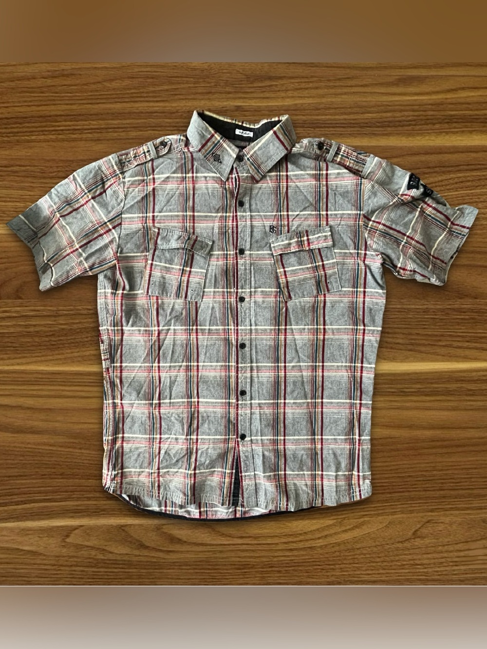 RARE Rocksmith NYC Men’s Plaid Button Up Y2K Vintage Streetwear Hip-Hop Fashion